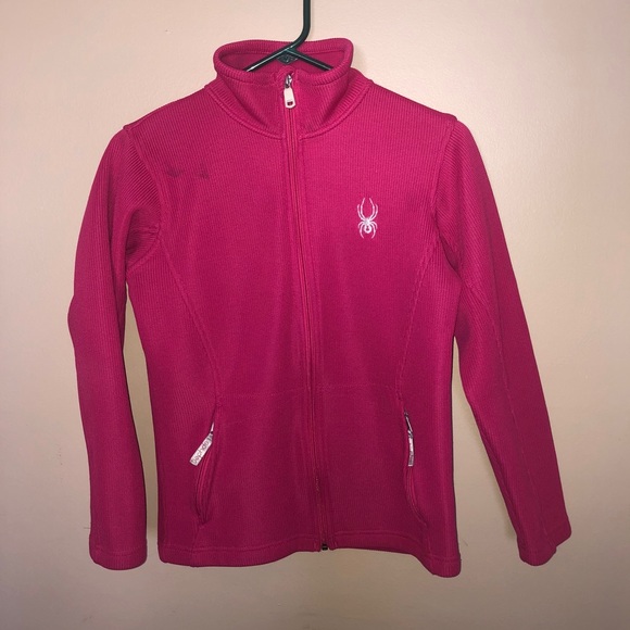 Spyder Jackets & Coats Spyder Hot Pink Fleece Lined Knit Jacket